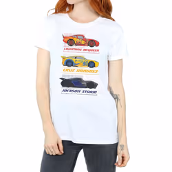 Disney Womens/Ladies Cars Racer Profile Cotton Boyfriend T-Shirt - L, White