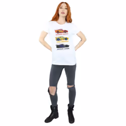 Disney Womens/Ladies Cars Racer Profile Cotton Boyfriend T-Shirt - XXL, White
