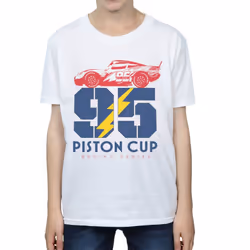 Disney Boys Cars Piston Cup 95 T-Shirt - 12-13 Years, White