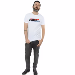 Disney Mens Cars Jackson Storm Stripes T-Shirt - XXL, White