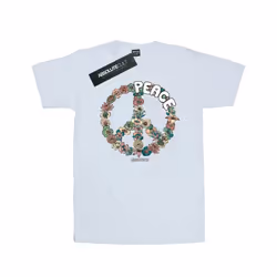 Woodstock Mens Floral Peace T-Shirt - XXL, White