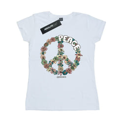 Woodstock Womens/Ladies Floral Peace Cotton T-Shirt - M, White