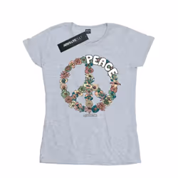 Woodstock Womens/Ladies Floral Peace Cotton T-Shirt - XXL, Sports Grey