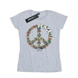 Woodstock Womens/Ladies Floral Peace Cotton T-Shirt - XXL, Sports Grey