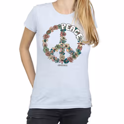 Woodstock Womens/Ladies Floral Peace Cotton T-Shirt - XXL, Sports Grey