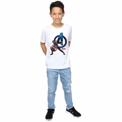 Marvel Boys Captain America Pose T-Shirt - 5-6 Years, White