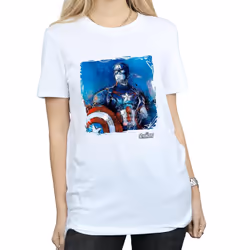 Marvel Womens/Ladies Captain America Art Cotton Boyfriend T-Shirt