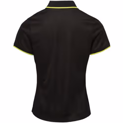 Premier Womens/Ladies Contrast Coolchecker Polo Shirt - XS, Black/Lime