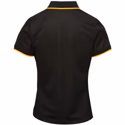 Premier Womens/Ladies Contrast Coolchecker Polo Shirt - L, Black/Sunflower
