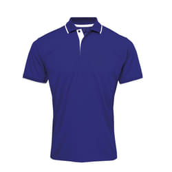 Premier Mens Contrast Coolchecker Polo Shirt - L, Royal/White