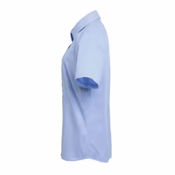 Premier Womens/Ladies Microcheck Short Sleeve Cotton Shirt - L, Light Blue/White