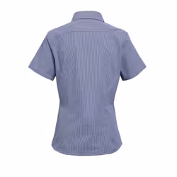 Premier Womens/Ladies Microcheck Short Sleeve Cotton Shirt - 3XL, Navy/White