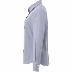 Premier Womens/Ladies Microcheck Long Sleeve Shirt - L, Navy/White