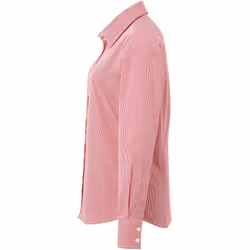 Premier Womens/Ladies Microcheck Long Sleeve Shirt - L, Red/White