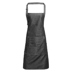 Premier Jeans Stitch Bib Apron - One Size, Black Denim