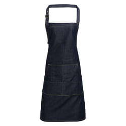 Premier Jeans Stitch Bib Apron - One Size, Indigo Denim