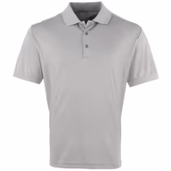 Premier Mens Coolchecker Pique Short Sleeve Polo T-Shirt - 5XL, Silver