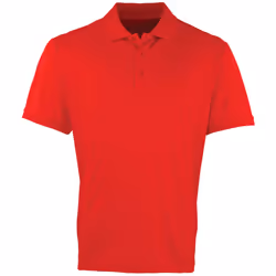 Premier Mens Coolchecker Pique Short Sleeve Polo T-Shirt - 5XL, Red