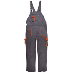 Portwest Contrast Bib & Brace / Workwear - S x Regular, Grey/Orange