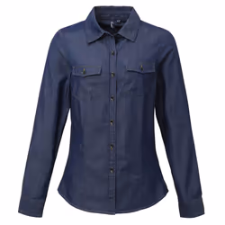 Premier Womens/Ladies Jeans Stitch Long Sleeve Denim Shirt - XS, Indigo Denim