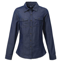 Premier Womens/Ladies Jeans Stitch Long Sleeve Denim Shirt - XS, Indigo Denim
