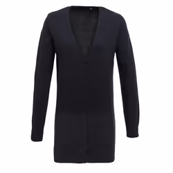 Premier Womens/Ladies Longline V Neck Knitted Cardigan - 24, Charcoal