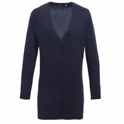 Premier Womens/Ladies Longline V Neck Knitted Cardigan - 18, Navy