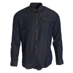 Premier Mens Jeans Stitch Long Sleeve Denim Shirt - XS, Indigo Denim