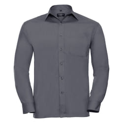 Russell Collection Mens Long Sleeve Shirt - 17-17.5, Convoy Grey