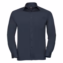 Russell Collection Mens Long Sleeve Shirt - 14.5-15, French Navy