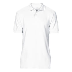 Gildan Softstyle Mens Short Sleeve Double Pique Polo Shirt - XL, White