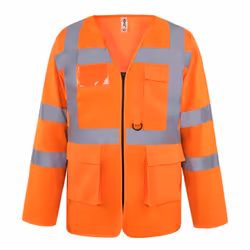 Yoko Mens Executive Hi-Vis Long Sleeve Safety Waistcoat - 3XL, Hi Vis Orange