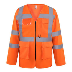 Yoko Mens Executive Hi-Vis Long Sleeve Safety Waistcoat - 3XL, Hi Vis Orange