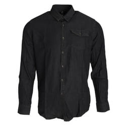 Premier Mens Jeans Stitch Long Sleeve Denim Shirt - XS, Black Denim