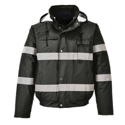 Portwest Iona Lite Reflective Work Bomber Jacket - M, Black
