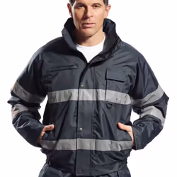 Portwest Iona Lite Reflective Work Bomber Jacket - S, Navy