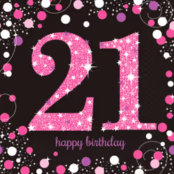 Amscan Sparkling Celebration 21st Birthday Napkins (Pack of 16)