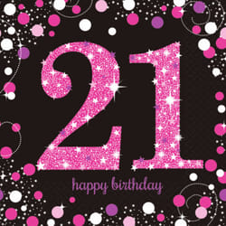 Amscan Sparkling Celebration 21st Birthday Napkins (Pack of 16)