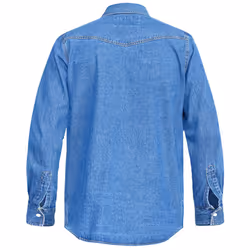 Duke Mens Western Denim Button Down Shirt - 2XL, Stonewash