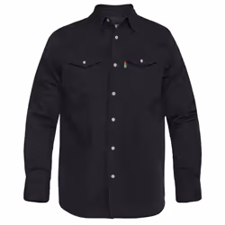 Duke Mens Western Denim Button Down Shirt - 2XL, Black
