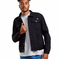 Duke Mens Western Trucker Style Denim Jacket - X-Large, Black