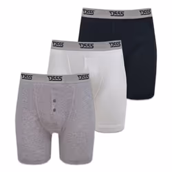 Duke London Mens Driver Boxer Shorts (Pack Of 3) - Small, Black/Grey/Navy