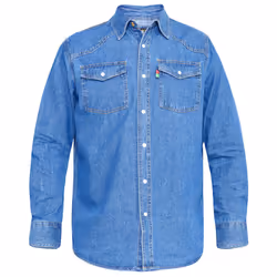 Duke Mens Kingsize Western Denim Shirt - 5XL, Stonewash