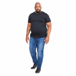 Duke Mens D555 Kingsize Flyers-1 Crew Neck T-Shirt - 6XL, Black
