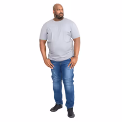 Duke Mens D555 Kingsize Flyers-1 Crew Neck T-Shirt - 4XL, Grey