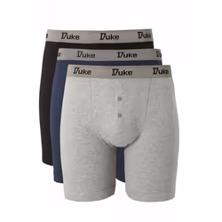 Duke London Mens Driver Kingsize Cotton Boxer Shorts (Pack Of 3) - 3XL, Black/Grey/Navy