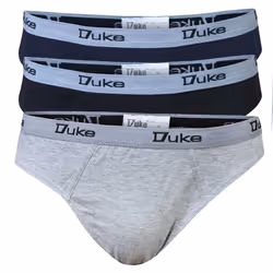 Duke London Mens Kingsize Cotton Jersey Briefs (Pack Of 3) - 6XL, Black/Grey/Navy