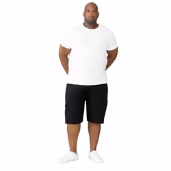 Duke Mens D555 John Kingsize Lightweight Cotton Cargo Shorts - 2XL, Black