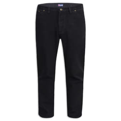 Duke Mens Rockford Kingsize Comfort Fit Jeans - 64R, Black