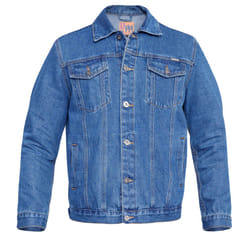 Duke Mens Western Trucker Style Denim Jacket - Medium, Stonewash